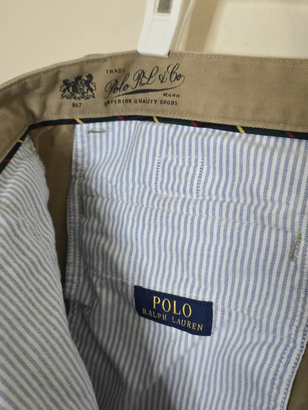 Polo Ralph Lauren Polo Chino Shorts Men's Size 34 Khaki Pleated 100% Cotton